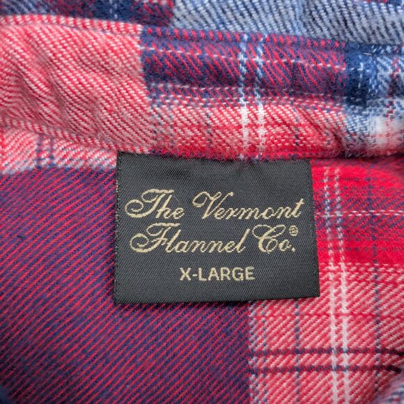 Vermont Flannel Co Shacket Womens XL Red White Blue Patchwork Heavyweight USA - Picture 2 of 10